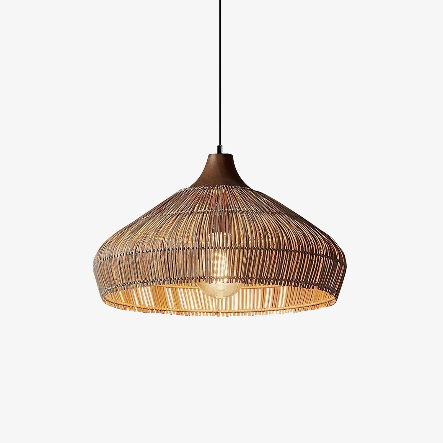 Wiklinowa lampa wisząca z rattanu