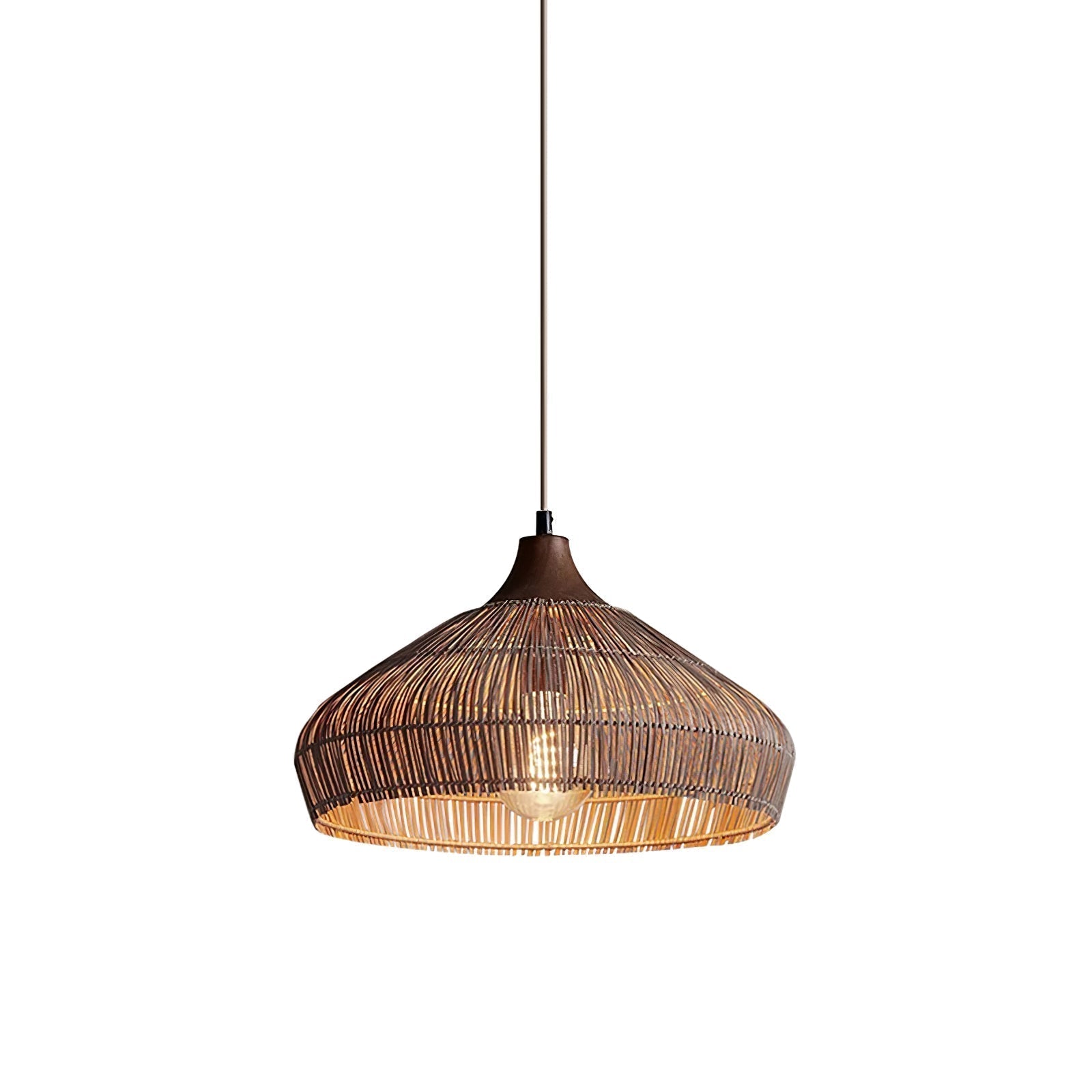 Wiklinowa lampa wisząca z rattanu