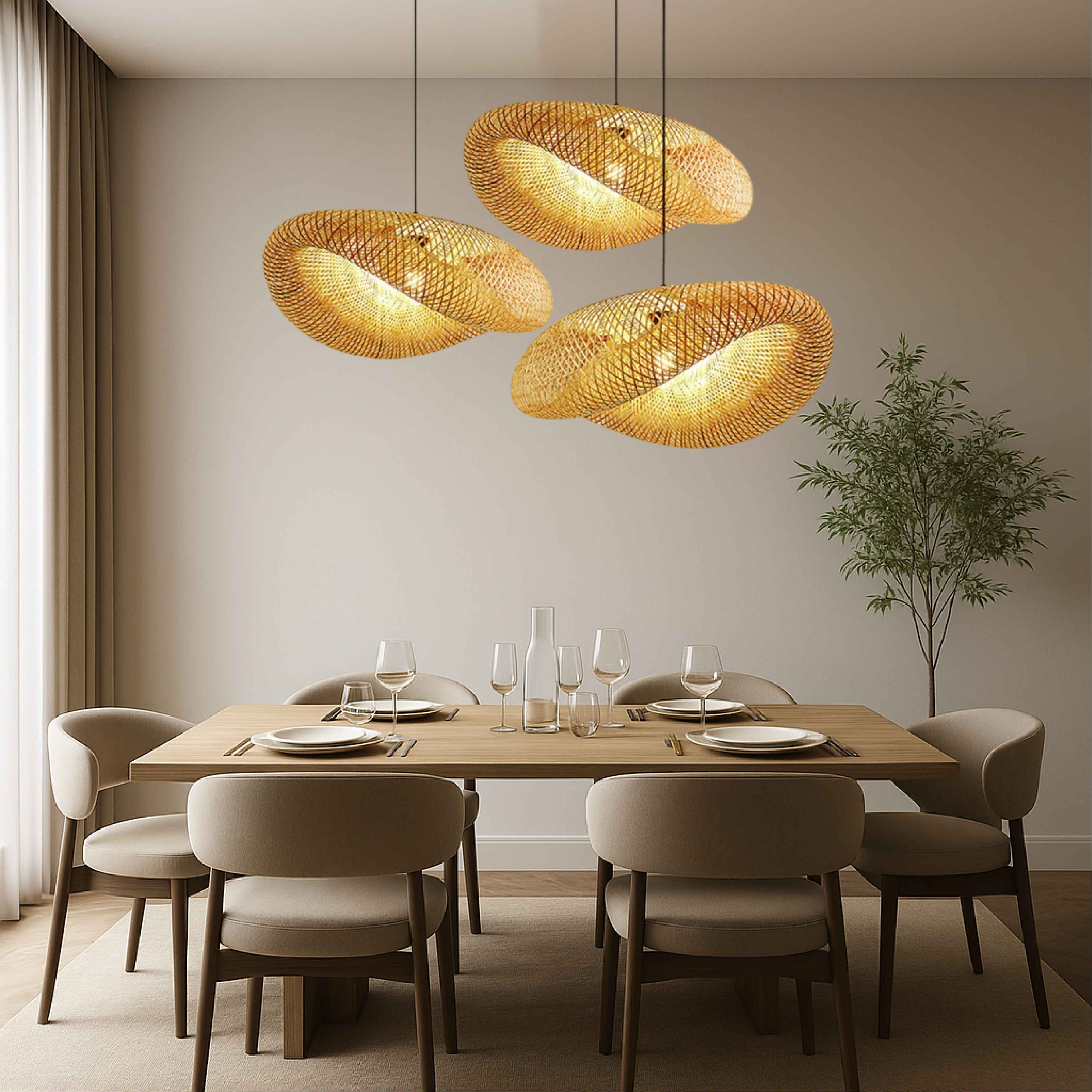 Bambusowa lampa wisząca