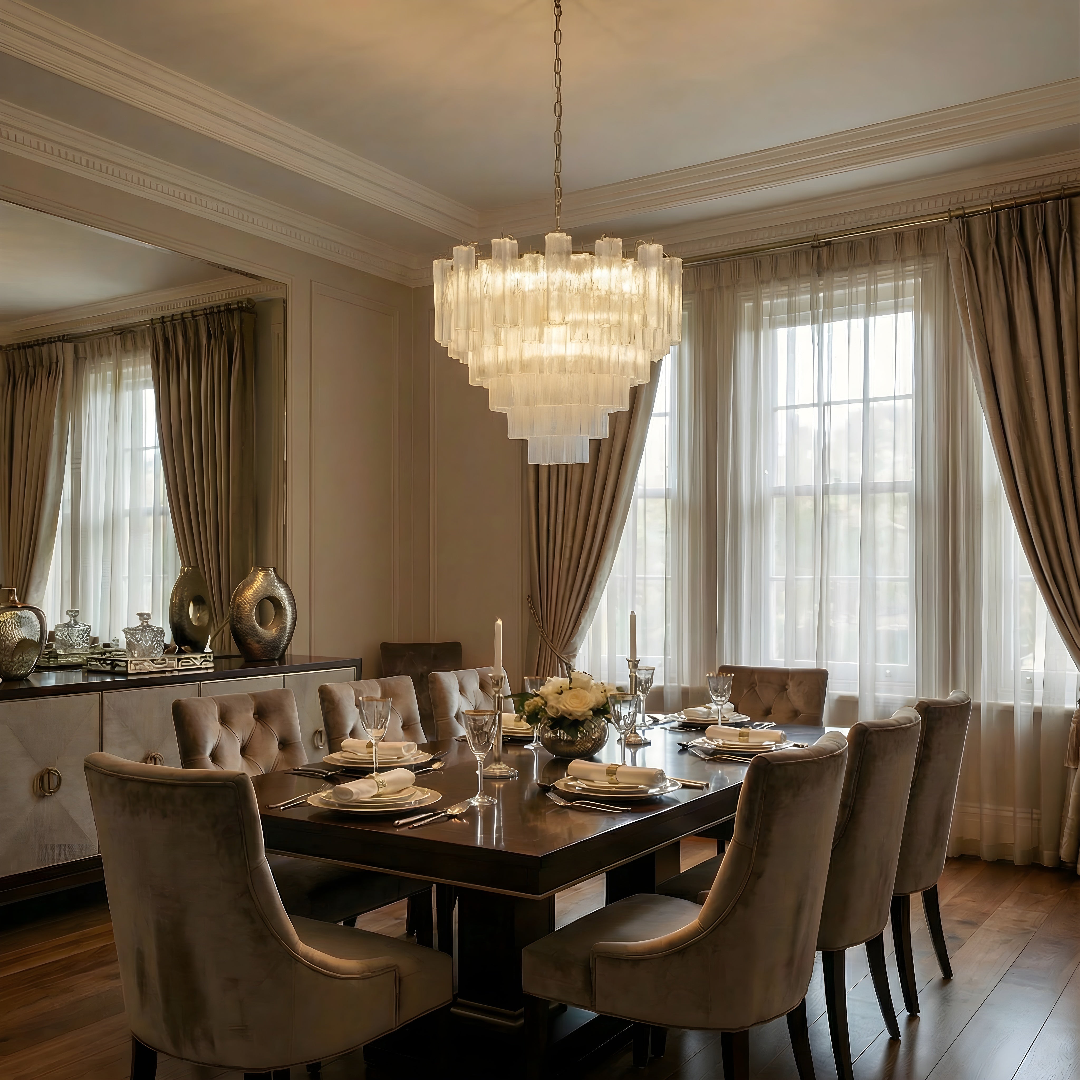 Francuski szklany żyrandol