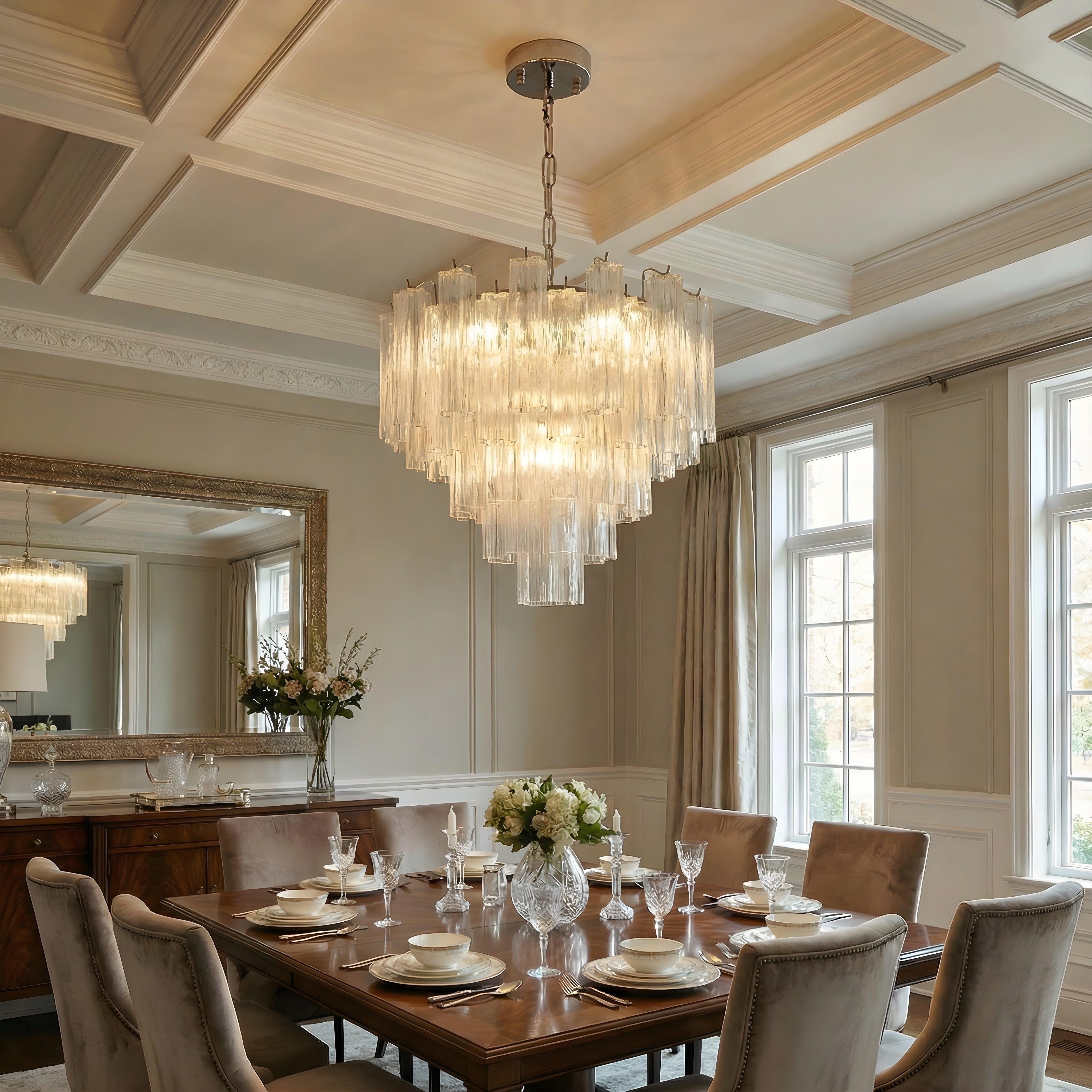 Francuski szklany żyrandol