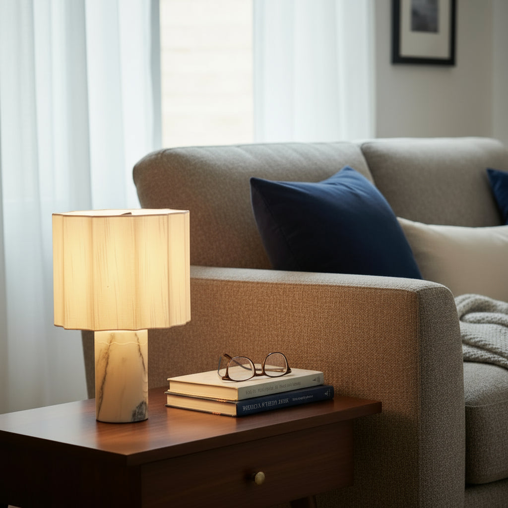 Marmurowa lampa stołowa Mirna