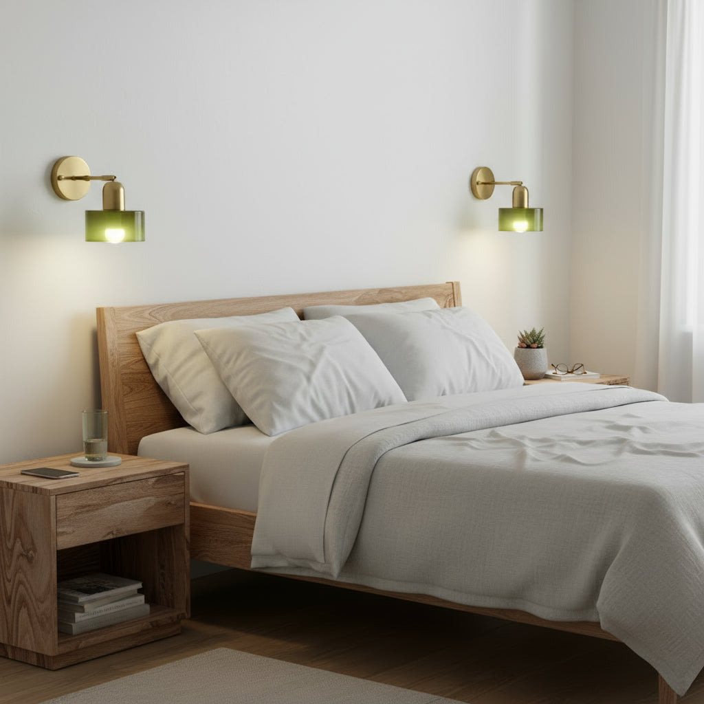 Lampa ścienna Bauhaus z kolorowego szkła