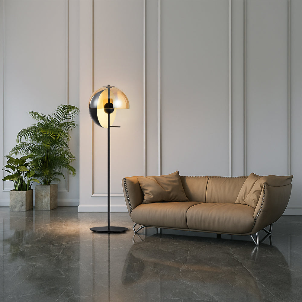 Szklana lampa podłogowa Hau