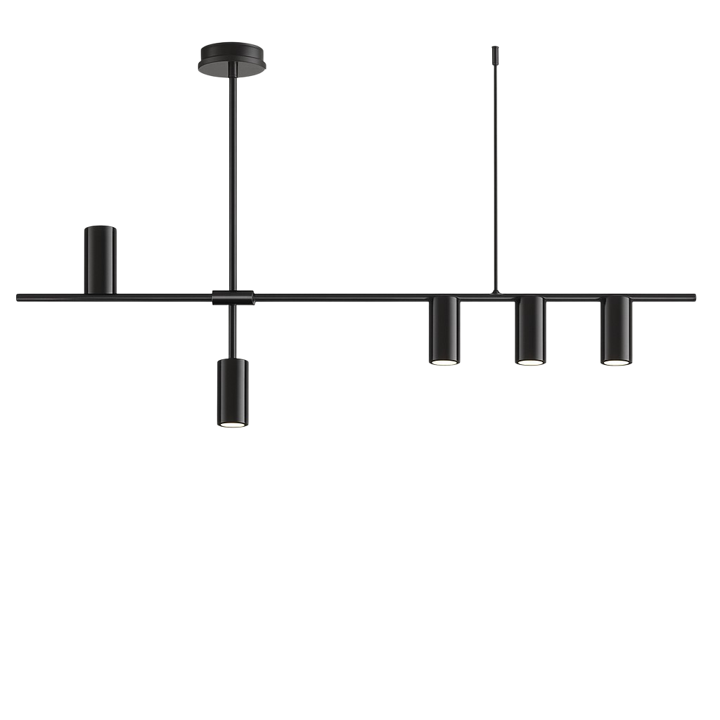 Minimalistyczna czarna lampa wisząca do kuchni