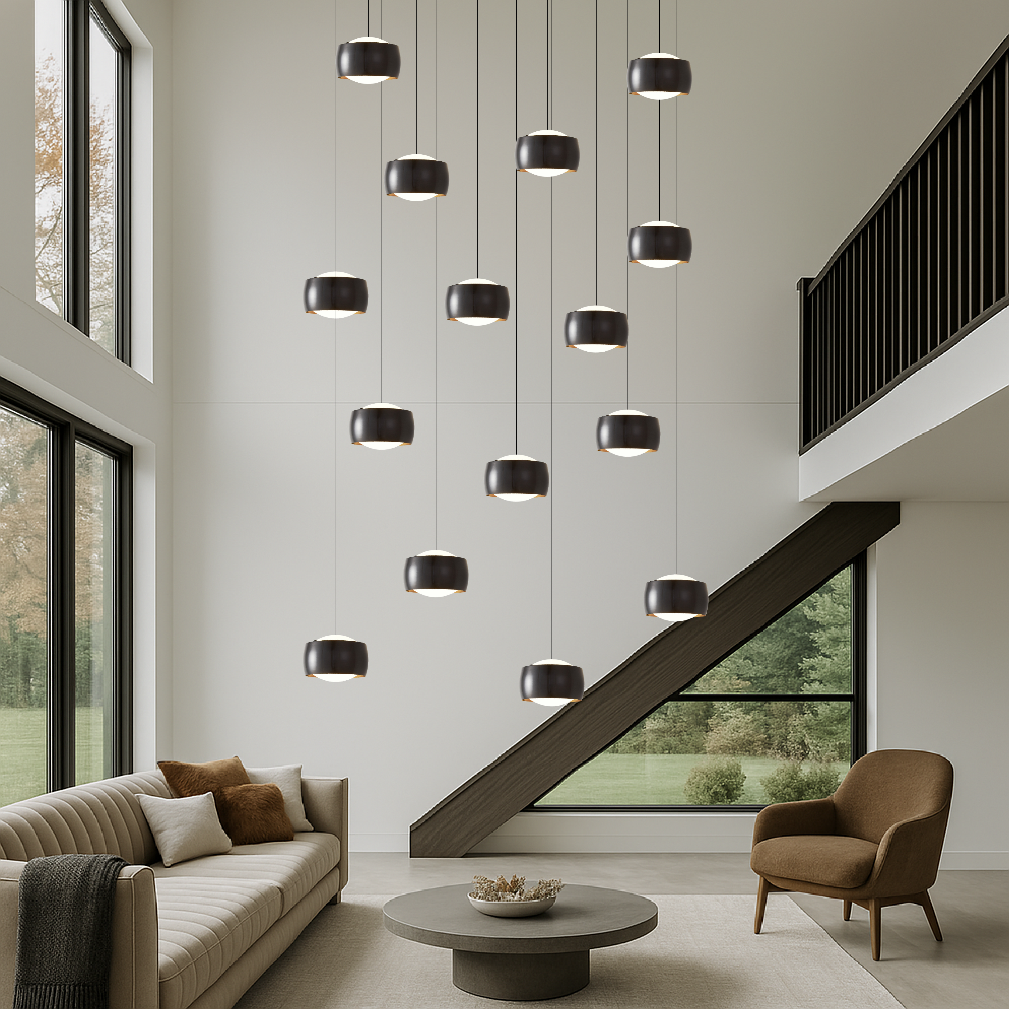 Żyrandol schodowy Nordic LED