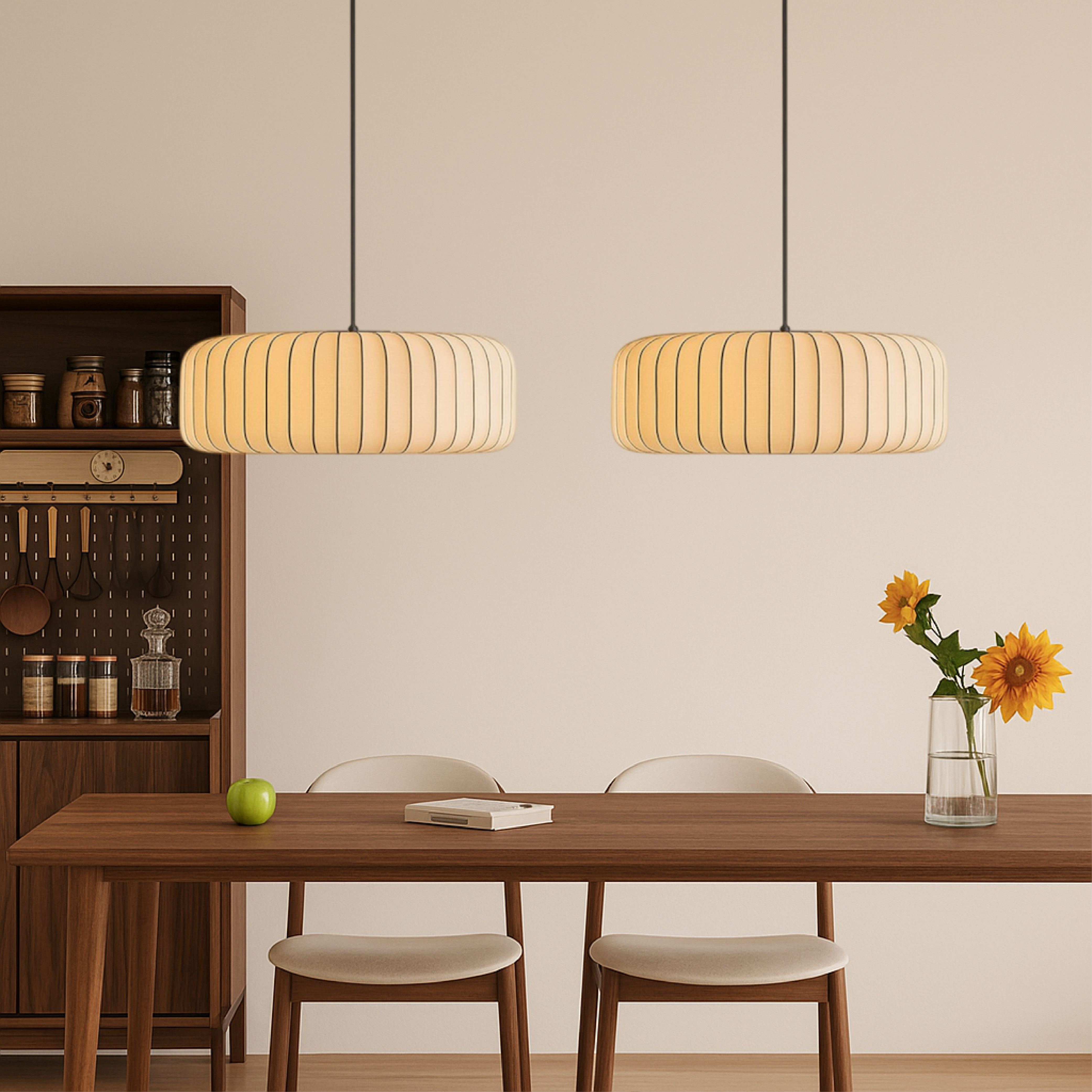 Jedwabna lampa wisząca Rendara
