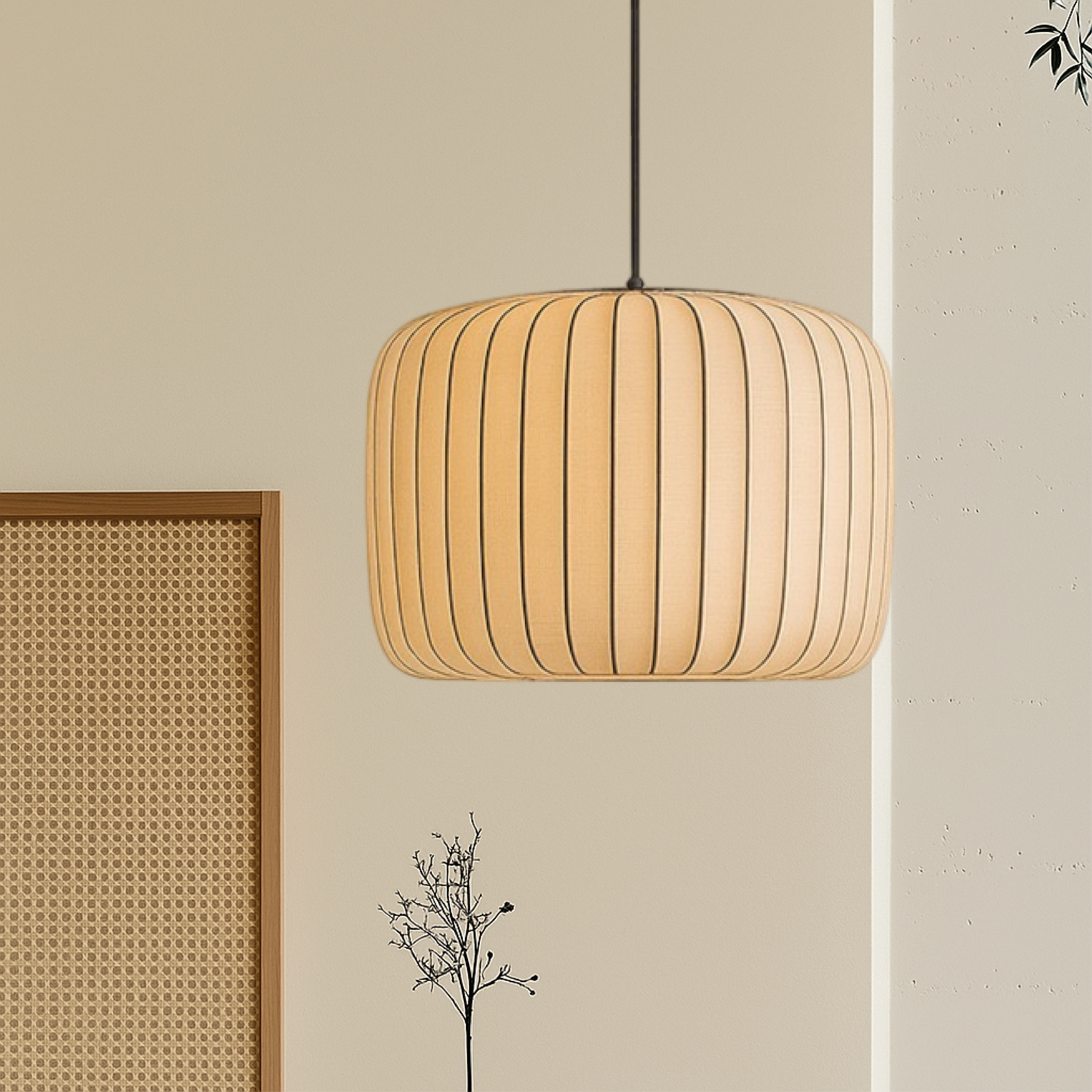 Jedwabna lampa wisząca Rendara