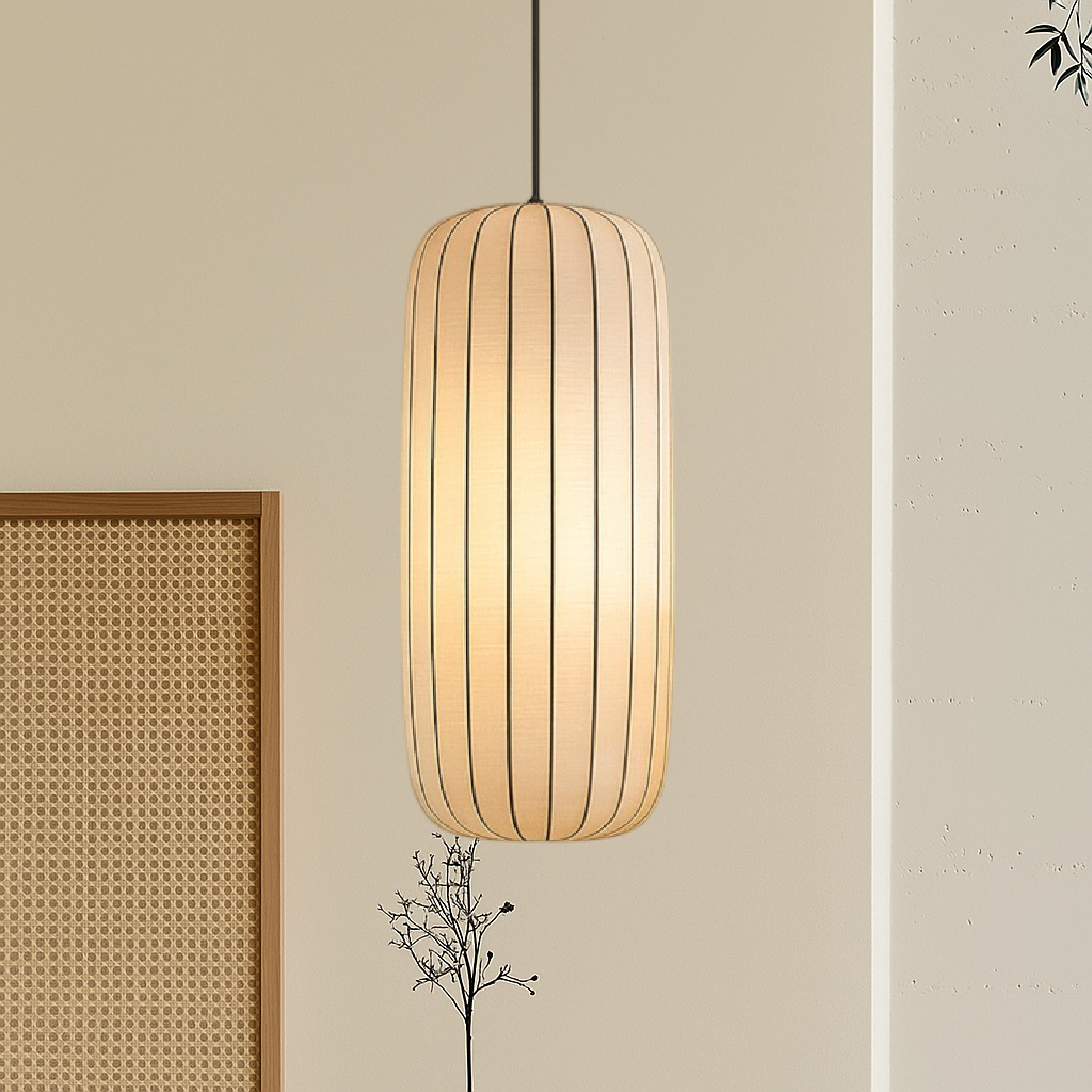 Jedwabna lampa wisząca Rendara