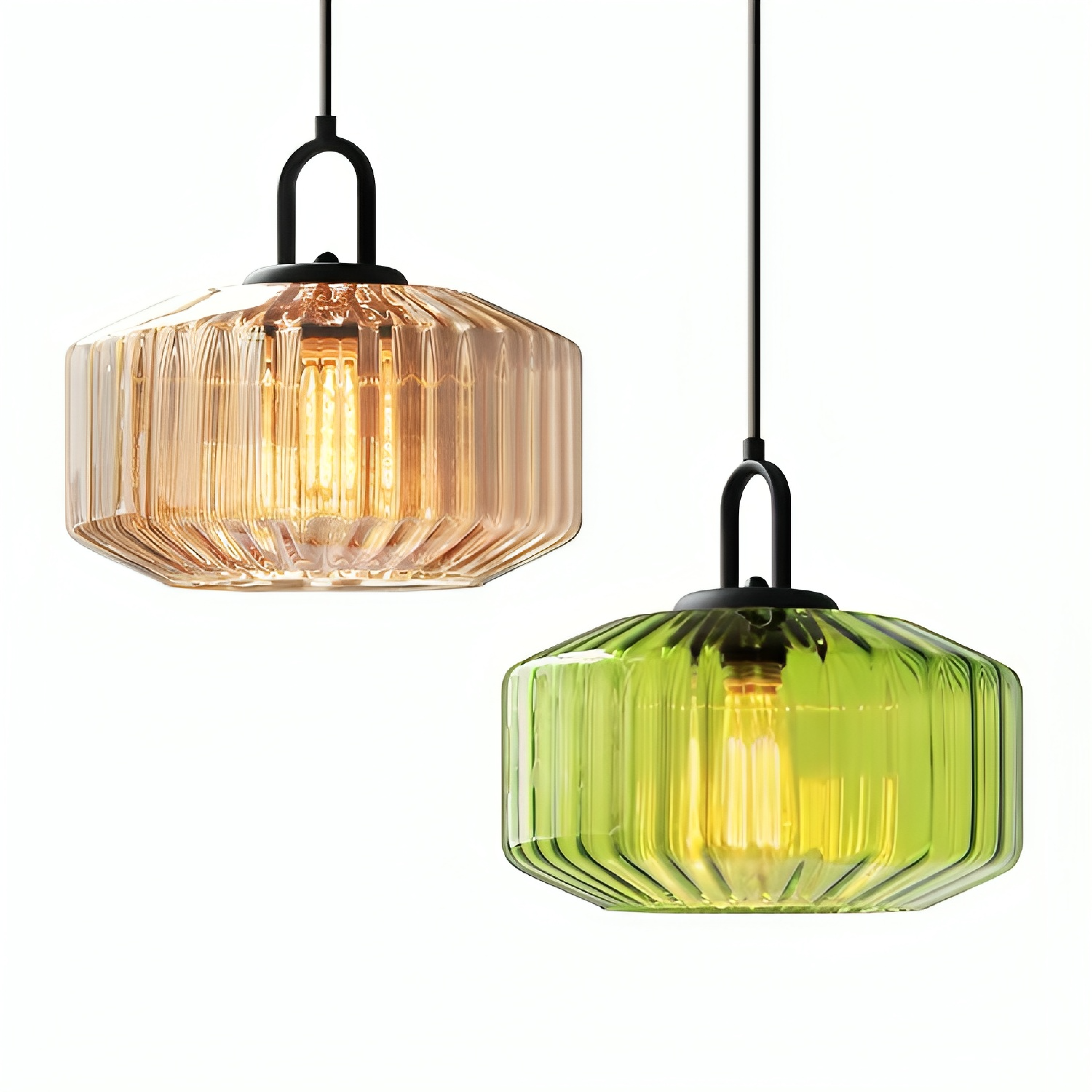 Lampa wisząca z kolorowego szkła