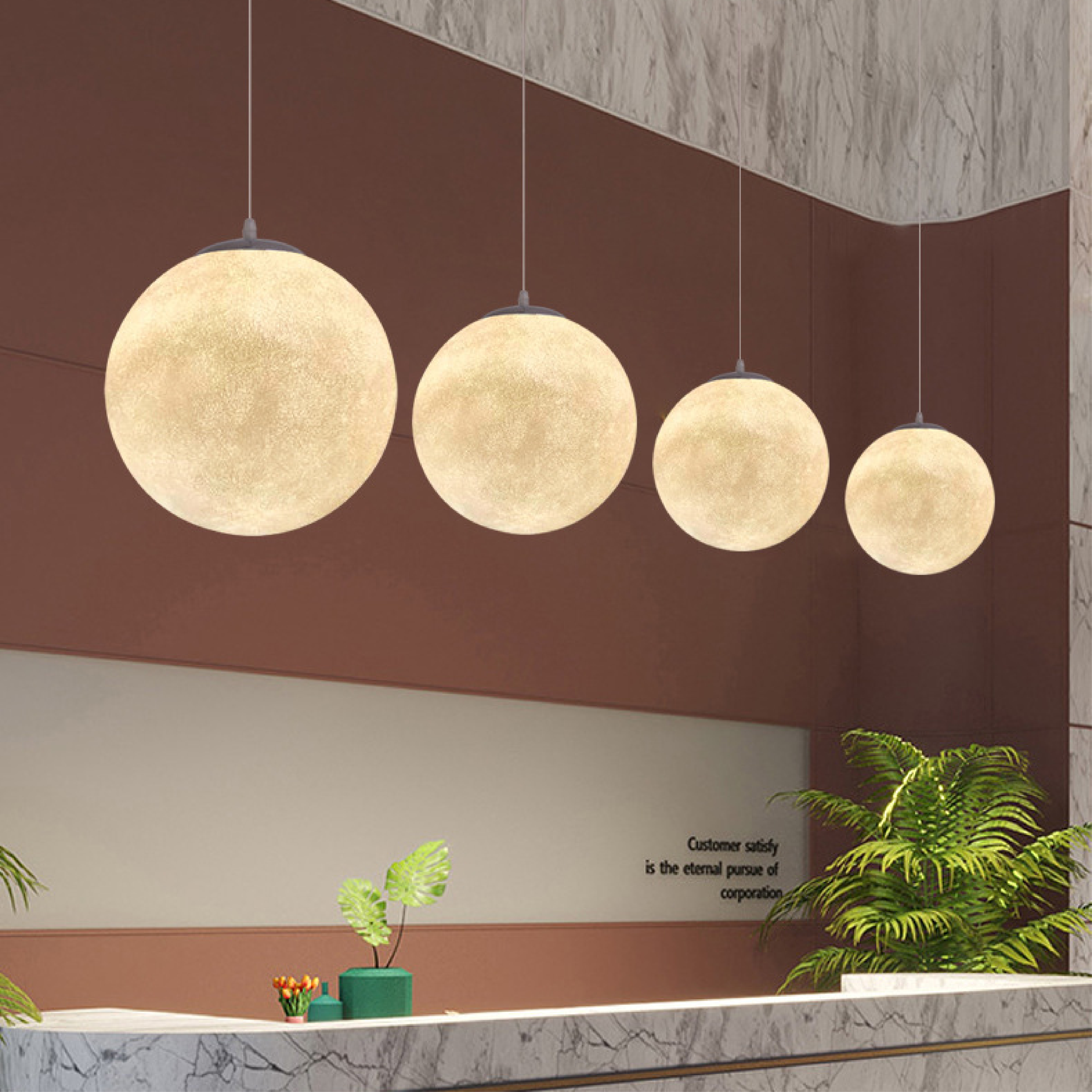 Lampa wisząca z wzorem księżyca
