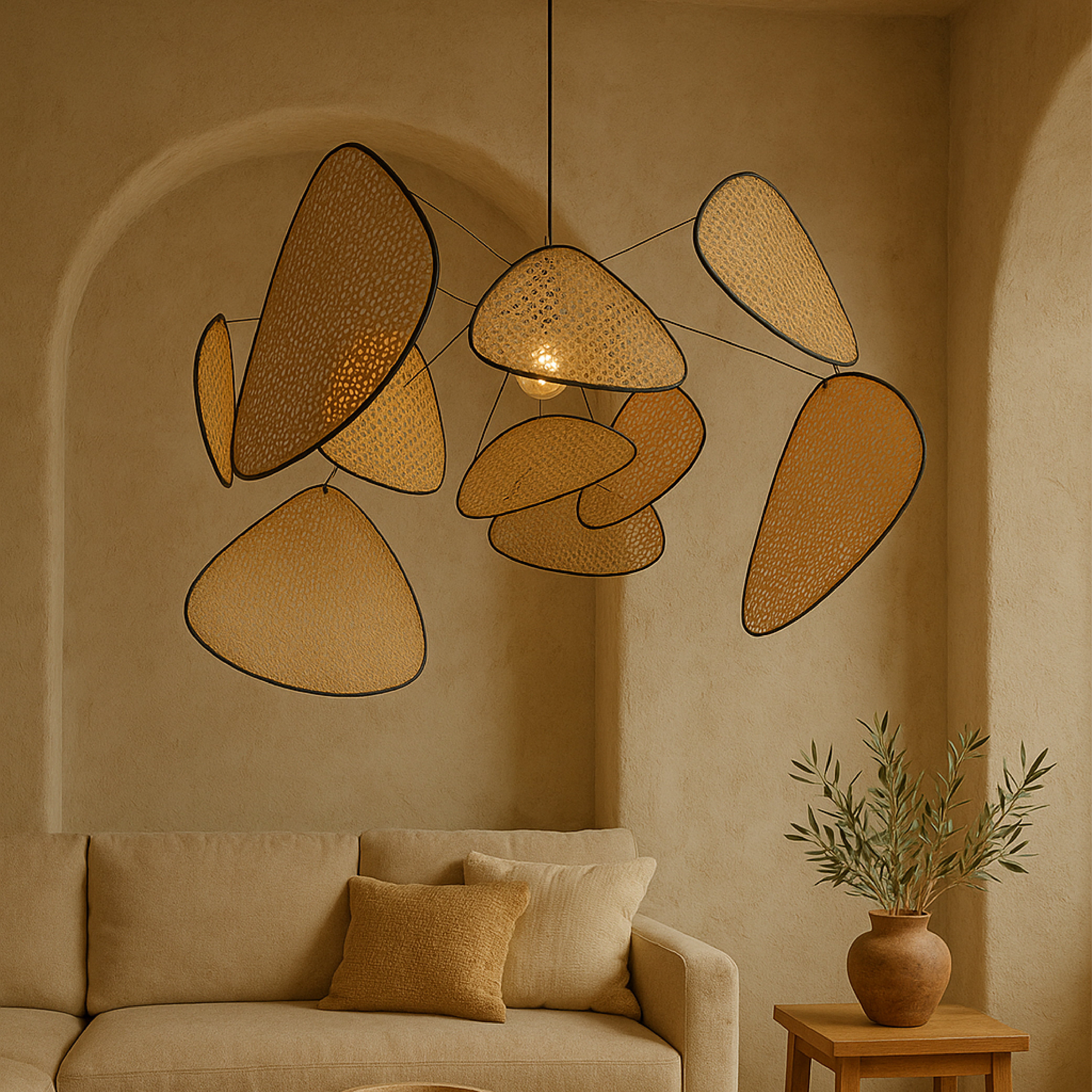 Rattanowa lampa wisząca Bria