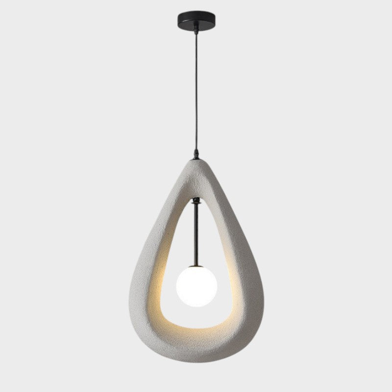 Owalna lampa wisząca Japandi