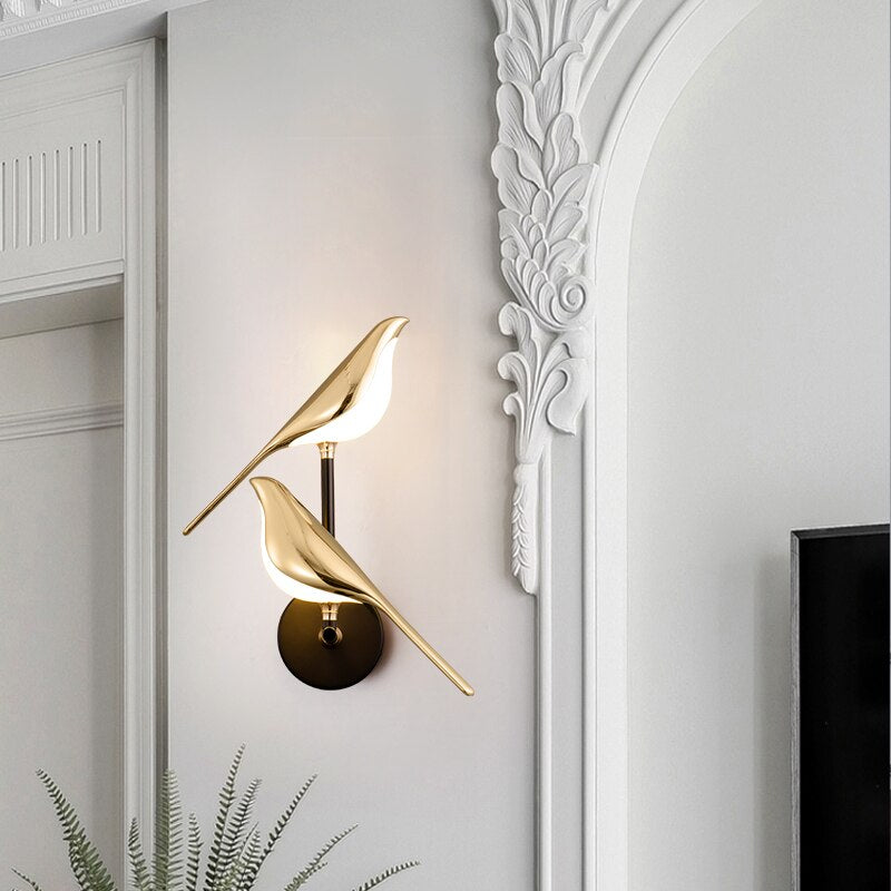 Nowoczesna lampa ścienna MrBird w kształcie ptaków