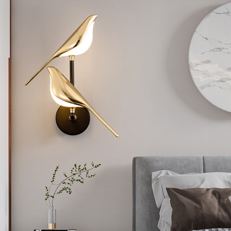 Nowoczesna lampa ścienna MrBird w kształcie ptaków