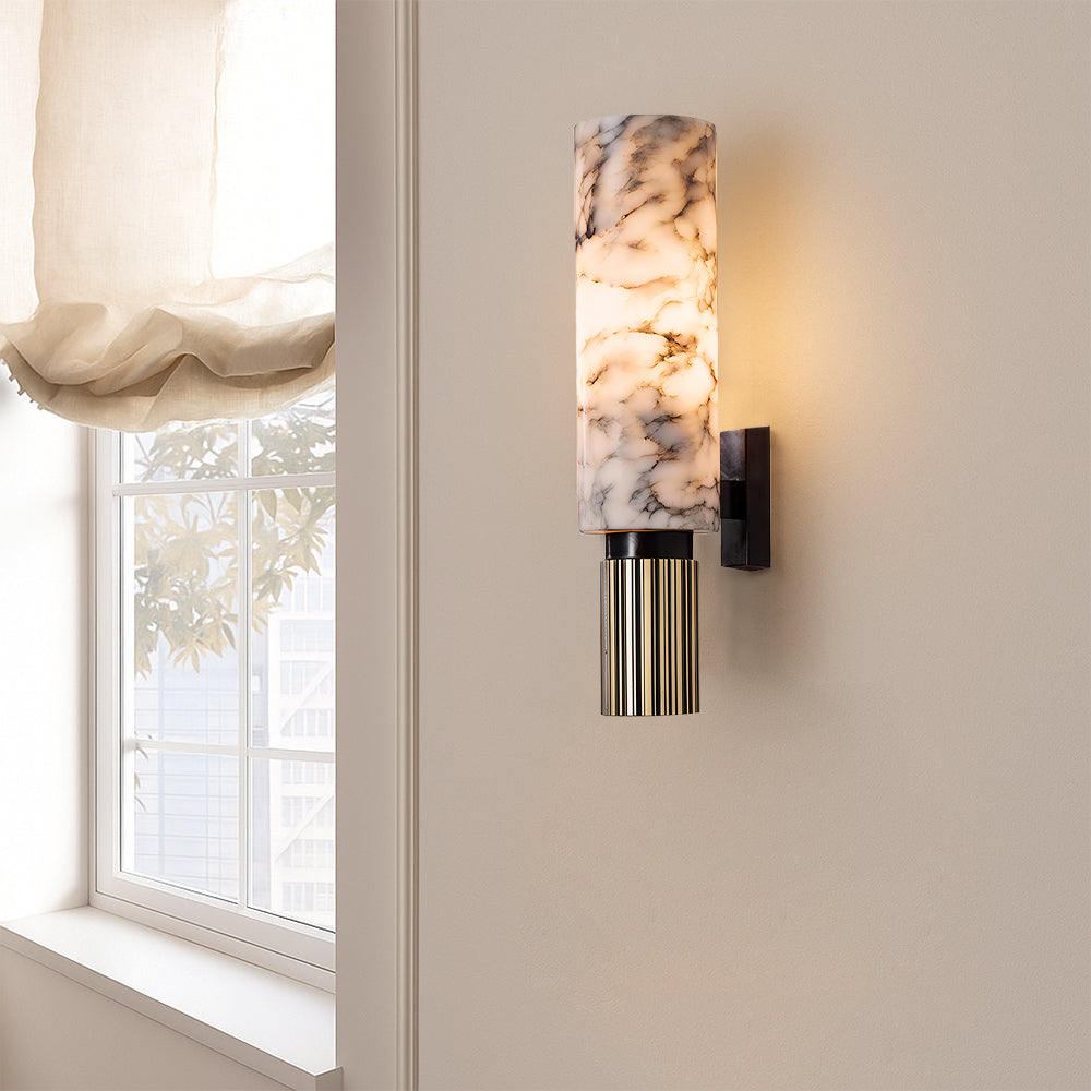 Miedziana kamienna lampa ścienna