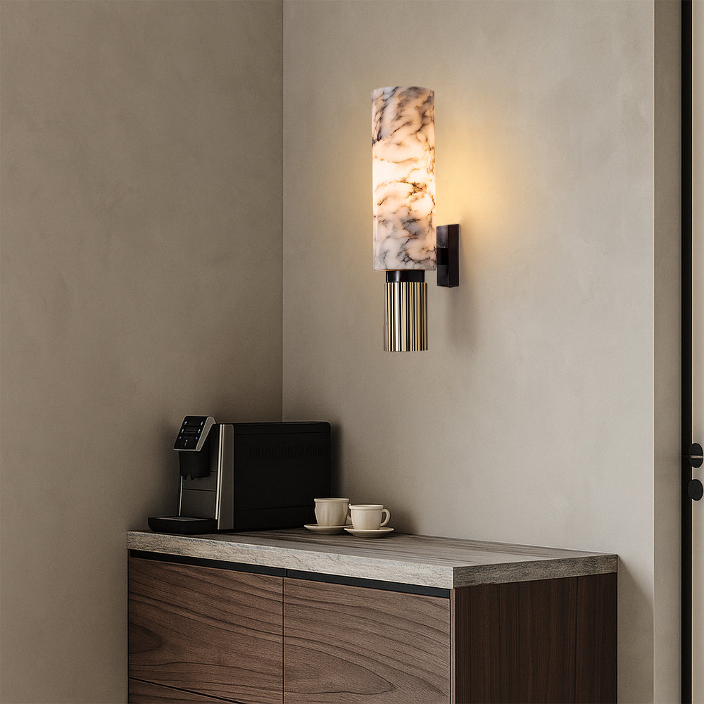 Miedziana kamienna lampa ścienna