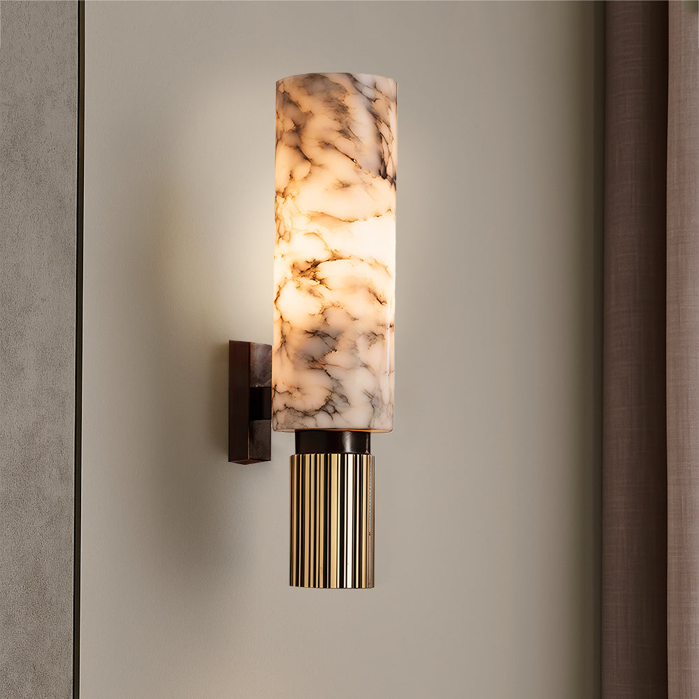 Miedziana kamienna lampa ścienna