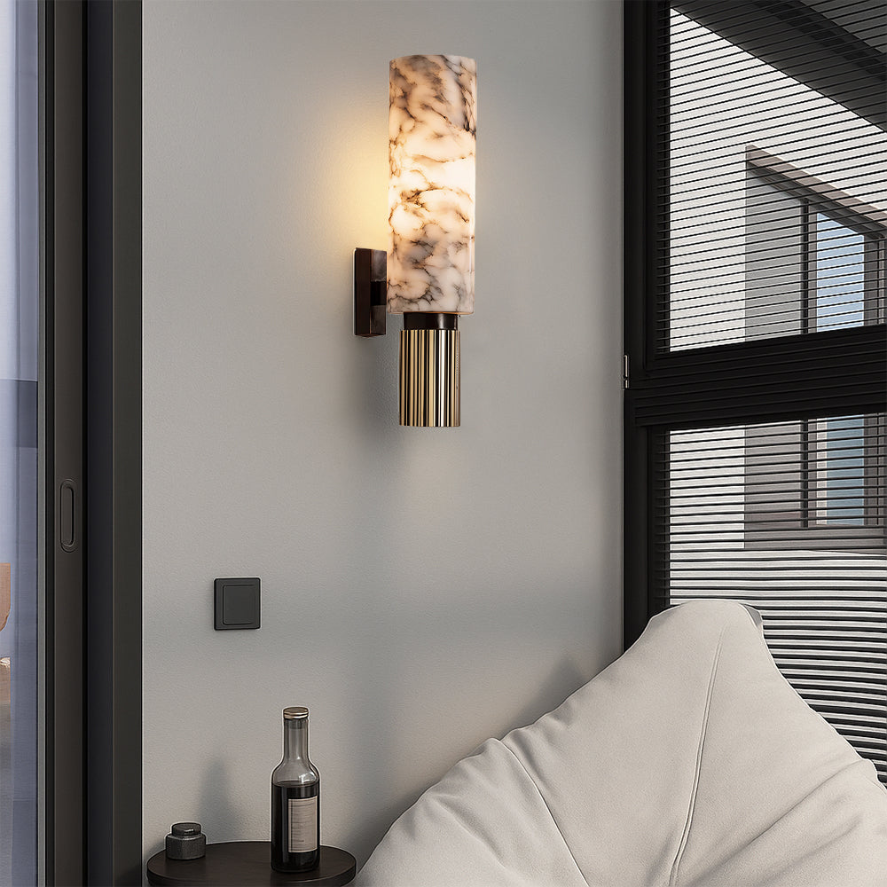 Miedziana kamienna lampa ścienna