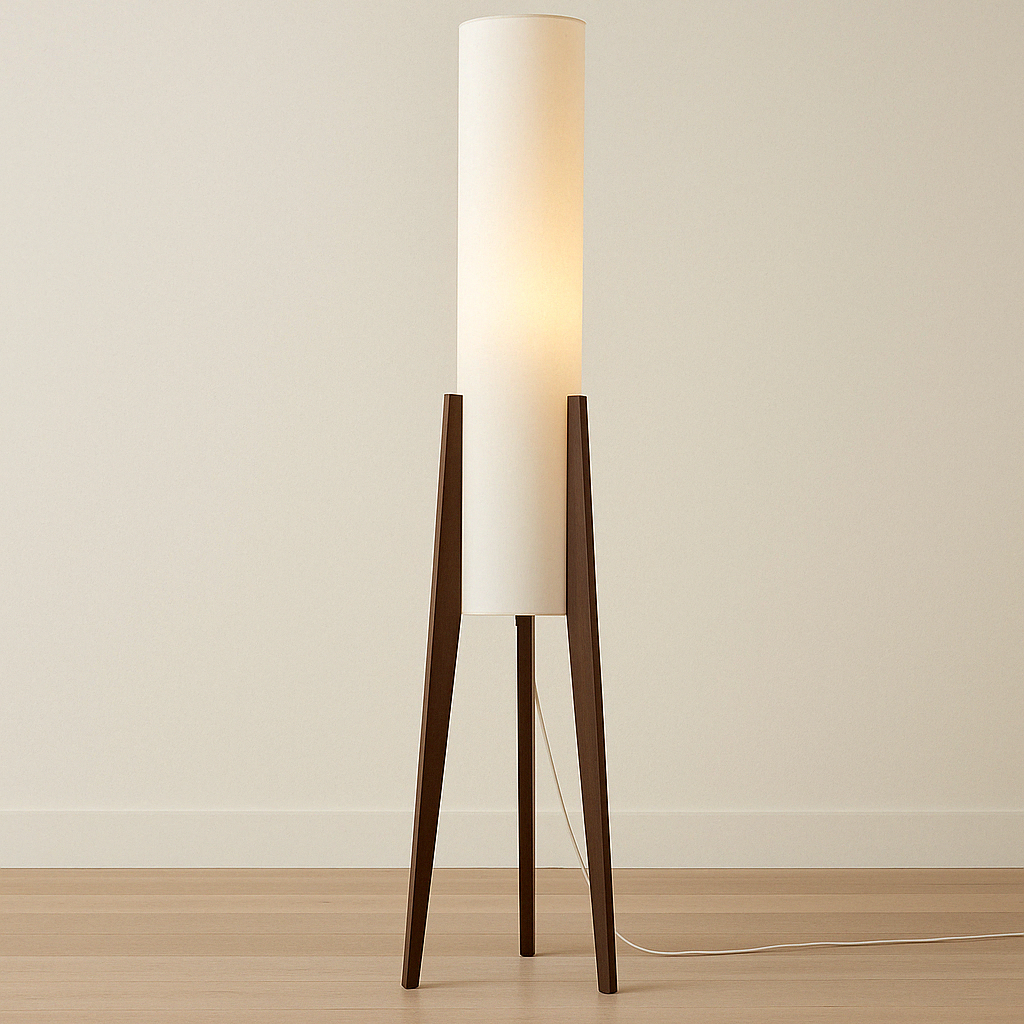 Lampa podłogowa z litego orzecha włoskiego