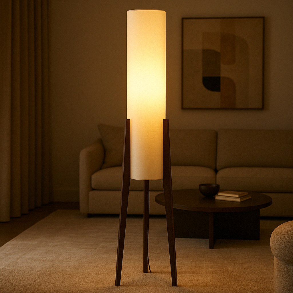 Lampa podłogowa z litego orzecha włoskiego