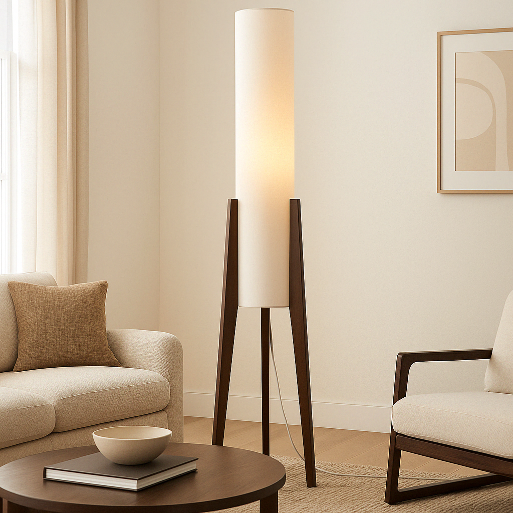 Lampa podłogowa z litego orzecha włoskiego