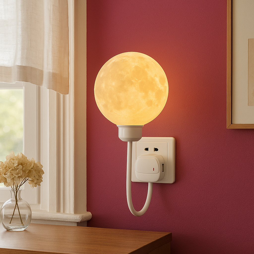 Wtykowa lampa ścienna Moon